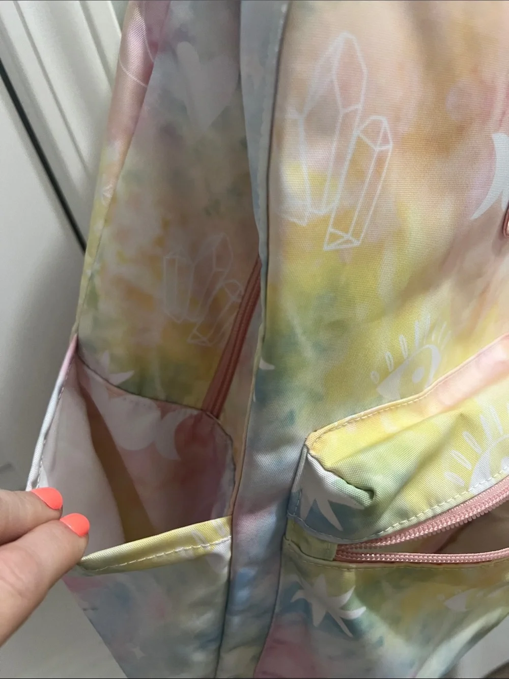 Pura Vida Pastel Tie-Dye Backpack with Numerous Accents
